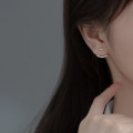 A36406 s925 sterling silver simple bar earrings