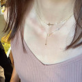 A44367 s925 silver trendy sweet cross necklace