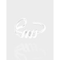 A41160 geometric bar spiral sterling silver s925 ring