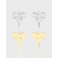 A43662 heart sterling silver s925 stud earrings