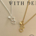 A45404 sterling silver bear simple elegant necklace