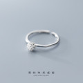 A45362 s925 silver simple trendy fashion adjustable ring