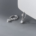 A38076 s925 sterling silver teardrop rhinestone pendant elegant earrings