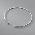 A37174 s925 sterling silver adjustable bead banglebracelet
