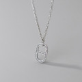 A38428 s925 sterling silver thai rhinestone hollowed vintage unique necklace