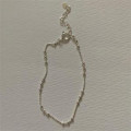 A43702 trendy sterling silver bead simple charm bracelet
