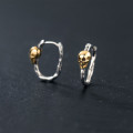 A36393 s925 sterling silver women unique simple skull thai silver earrings