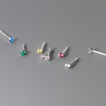 A36401 s925 sterling silver colorful trendy tiny rhinestone piercing earrings