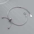 A34298 s925 sterling silver fashion simple anklet chic adjustabl bracelet