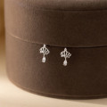 A42918 s925 silver stud fashion trendy elegant rhinestone crown earrings