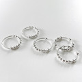 A32676 big 925 sterling silver simple silver small bead ring