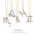 A36774 925 sterling silver design colorful cubiczirconia pendant necklace