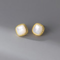 A38260 s925 sterling silver shell stud design elegant earrings