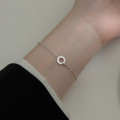 A36109 s925 sterling silver fashion sweet rhinestone circle simple bracelet