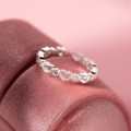 A43899 s925 sterling silver trendy sweet rhinestone heart hollowed ring