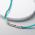A40785 s925 sterling silver green triangle design necklace