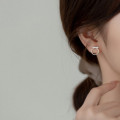A35733 s925 sterling silver trendy rhinestone circle earrings