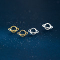 A44196 s925 sterling silver simple hollowed ball stud earrings