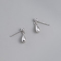 A43198 s925 silver simple teardrop stud cute short sweet earrings