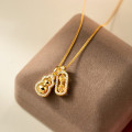 A45102 s925 silver fashion elegant dainty rhinestone gold necklace