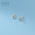 A32279 s925 sterling silver chic cute rhinestone rhinestone star earrings