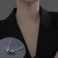 A35213 s925 sterling silver circle simple big square choker fashion choker necklace