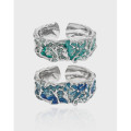A37809 design minimalist glazed quality s925 sterling silver adjustable ring