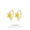 A37098 925 sterling silver square cubiczirconia earringsi