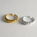 A43862 s925 silver elegant simple adjustable unique ring