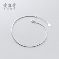 A36474 s925 sterling silver charm simple snakechain fashion unique chic sweet bracelet