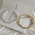 A45400 s925 sterling silver double layered simple charm bracelet
