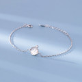 A44739 s925 sterling silver sweet shell rhinestone simple elegant bracelet