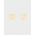 A39864 design heart pearl stud sterling silver s925 earrings