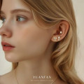A45700 simple fashion s925 sterling silver square stud cubic zirconia earrings