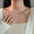 A40738 s925 sterling silver simple circle shell number necklace