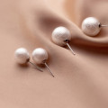 A32365 s925 sterling silver white cotton pearl circle earrings