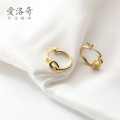 A33152 s925 sterling silver short chic goldplated rope bar earrings
