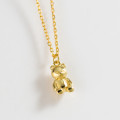 A44734 s925 silver simple bear cute trendy necklace