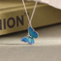 A32990 butterfly 925 sterling silver simple chic pendant necklace