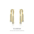 A38785 sterling silver fringe cubic zirconia stud fashion elegant earrings