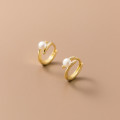 A36693 s925 sterling silver simple pearl trendy chic earrings