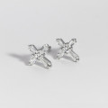 A40597 s925 sterling silver stud rhinestone design earrings
