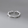 A43309 s925 silver weave bar unique elegant ring