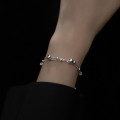 A35017 s925 sterling silver doublelayer charm bracelet