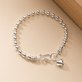 A38119 s925 sterling silver heart charm design elegant bracelet