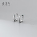 A31711 s925 sterling silver vintage silver copper unique fashion square earrings