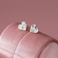 A44933 s925 sterling silver sweet heart stud earrings