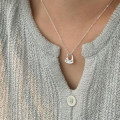 A43711 sterling silver heart simple elegant necklace
