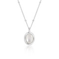 A44702 natural white shell s925 sterling silver elegant necklace