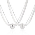 A43943 s925 sterling silver bead doublelayered necklace